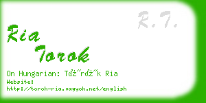 ria torok business card